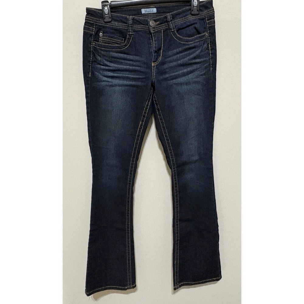 Mudd Jeans Womens Size 9 Dark Wash Flare Low Rise Stretch Denim JMDR245011DS